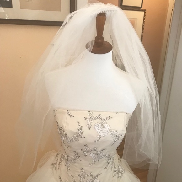 Nancy Issler Silk Tulle Beaded Wedding Gown - Picture 7 of 7